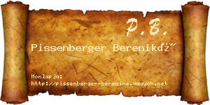 Pissenberger Bereniké névjegykártya